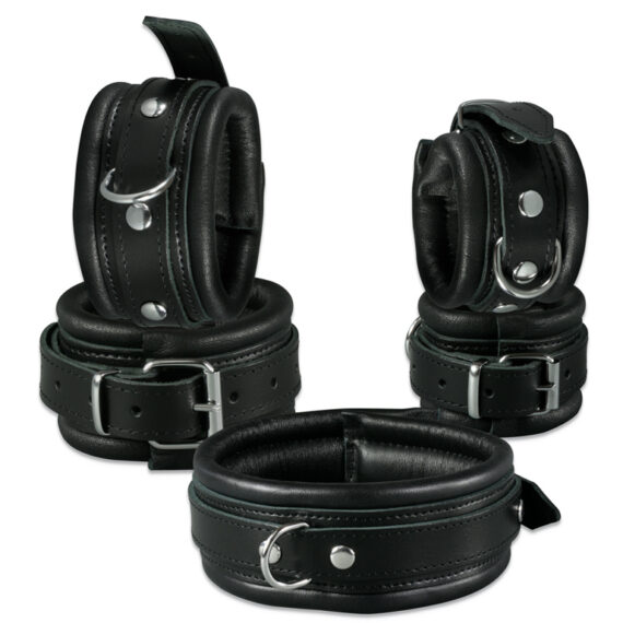 Leather Anklecuffs Black - 5 cm