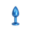 Aluminium Buttplug Blue with Clear Gem