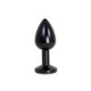 Aluminium Buttplug Black with Clear Gem