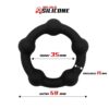 Bead Solid Cock Ring Silicone 3.5 cm Black