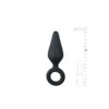 Black Buttplugs With Pull Ring - Large