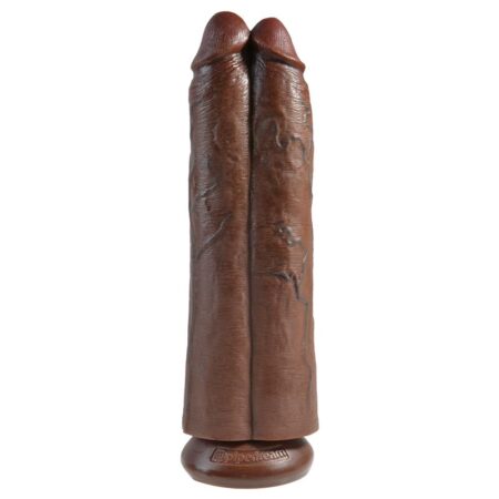 Double Dildo Two Cocks One Hole 11 Brown