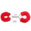 Furry Metal Handcuffs Red
