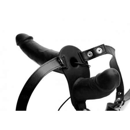 power-pegger-double-strap-on-vibrator-black