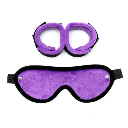 rimba-bondage-play-handcuffs-with-mask-adjustable-purple