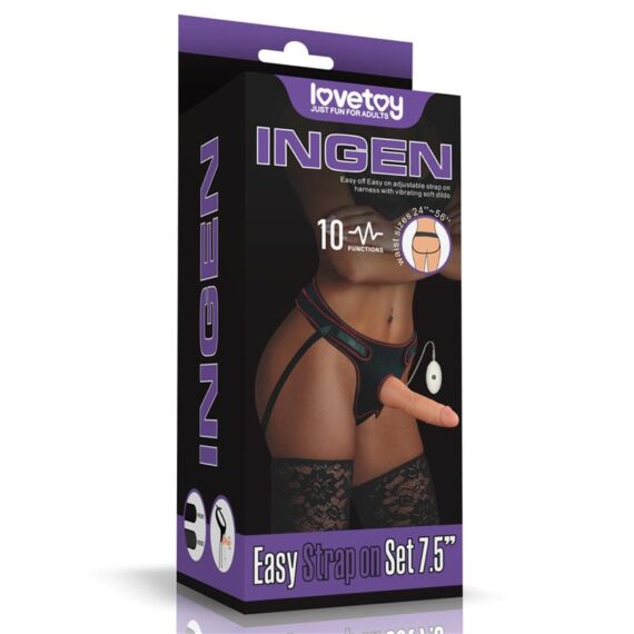 Strap-on with Vibrating Dildo with Remote Control 7.5